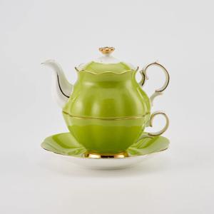 티로직 다이애나 골드림 티포원 라임 1인 찻잔 티팟세트