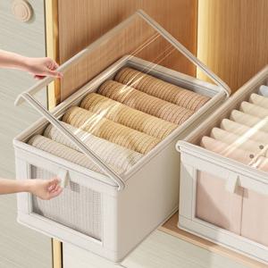 폴딩 옷 의류 투명 이불 공간 정리함 수납함 리빙박스 BOX-018