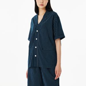 UNI 스트라이프 브이넥 반팔 파자마 셔츠 (3colors)