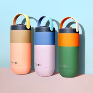 세라믹 스텐 진공 보온보냉 손잡이 빨대 텀블러 오르빗 파스텔 900ml