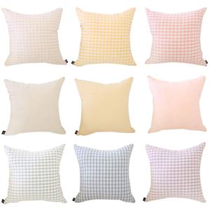 파스텔 멜란지 체크 무지 쿠션커버 7size, 6color
