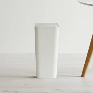 히키스 슬림 틈새공간 사각 원터치 화이트 휴지통 10L
