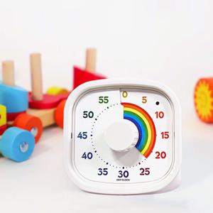 레인보우 뽀모도로 타이머 무소음 아날로그 구글 스터디 어린이 주방 유아 쿠킹 LED