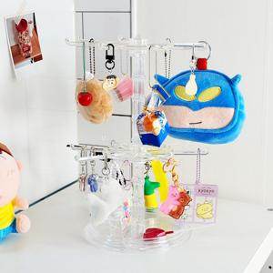 투명 회전 키링 진열대 2size 아크릴 키링 보관함 악세서리 거치 정리대