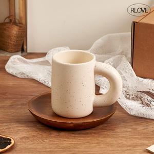 뭉툭 동글 손잡이머그1+우드원형접시1 선물세트 (+엽서,박스)