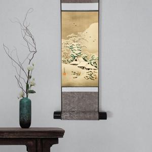 일본 전통 풍경 그림 풍경화 동양화 눈 설경 우키요에 그림 목판화 풍경 족자 자연 액자