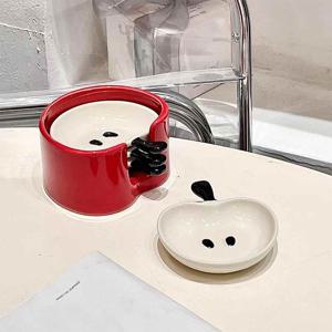 [해외] 북유럽 도자기 사과 소스볼 세트 귀여운 소스접시 소스트레이 집들이 선물