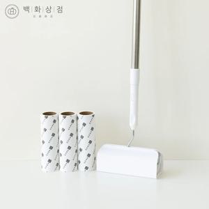 사선 돌돌이 테이프 클리너 롱핸들+리필3개입 기본형 롤 밀대 스탠드