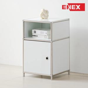 럭스 2단 협탁 스틸프레임 모듈가구 거실장 퓨어화이트