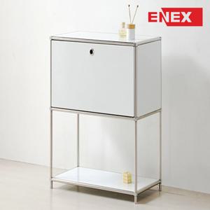 럭스 2단 수납장 스틸프레임 모듈가구 거실장 퓨어화이트