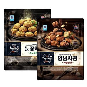 Fryday 눈꽃치퀸 스노윙치즈 320g*1개+양념치퀸 마늘간장 380g*1개