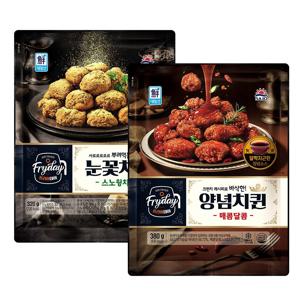 Fryday 눈꽃치퀸 스노윙치즈 320g*1개+양념치퀸 매콤달콤 380g*1개