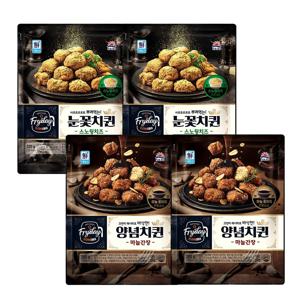 Fryday 눈꽃치퀸 스노윙치즈 320g*2개+양념치퀸 마늘간장 380g*2개
