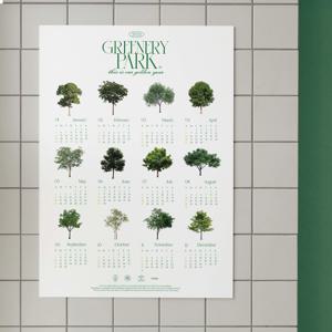 2024 2025 한장 달력 인테리어 포스터 그린 캘린더 벽꾸미기 Greenery Park