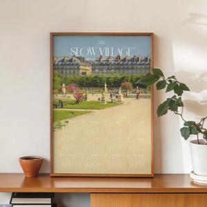 2025년 한장 달력 인테리어 포스터 캘린더 벽꾸미기 홈카페 SlowVillage