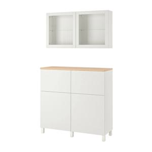 베스토 수납장+도어/서랍 120x42x240cm 화이트/화이트
