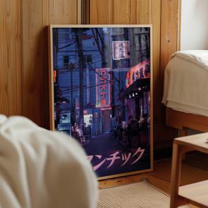 일본풍경포스터 빈티지감성 이자카야 일본인테리어 액자 night JP
