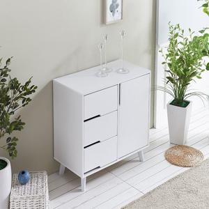 다리 매립손잡이 3단서랍 2단선반 도어 수납장 (79cm 6색)