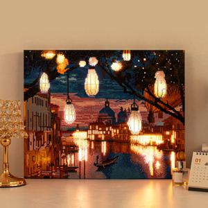 DIY 고급형 LED 보석십자수 (캔버스형) 베니스의 등불(리뉴얼) 40X50cm