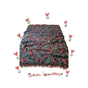 레드 열매 술 거즈 대형 담요 소파커버/여름이블/블랭킷