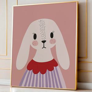 모던 동물 일러스트 아이방 인테리어 그림 캔버스액자 / 12.부끄럼토끼