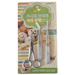 도시락꾸미기 요리 데코 큐트미 김 가위 핀셋 세트 3p