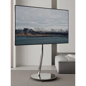 [해외]미니멀 스테인레스 스틸 TV 스탠드 이동식 거치대 40-75인치 바퀴달린