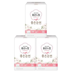 좋은느낌 좋은순면 중형 36P X 3팩