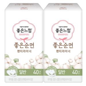 좋은느낌 좋은순면 라이너 일반 40P X 2팩