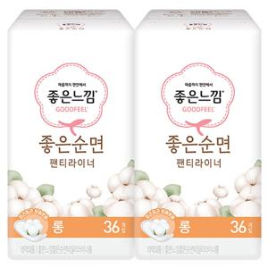 좋은느낌 좋은순면 라이너 롱 36P X 2팩