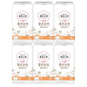 좋은느낌 좋은순면 라이너 롱 36P X 6팩