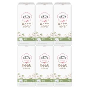 좋은느낌 좋은순면 라이너 일반 75P X 6팩