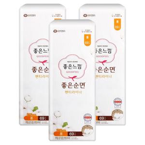 좋은느낌 좋은순면 라이너 롱 69P X 3팩