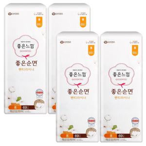 좋은느낌 좋은순면 라이너 롱 69P X 4팩
