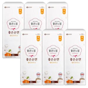 좋은느낌 좋은순면 라이너 롱 69P X 6팩