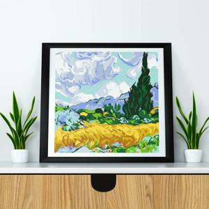 명화그리기 고흐 삼나무가 있는 밀밭 20x20cm