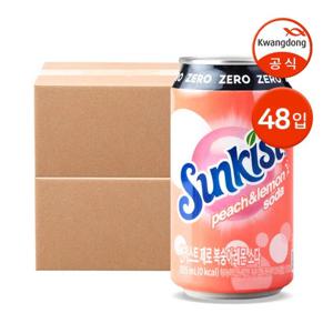 썬키스트 제로 복숭아레몬 소다 355ml 48입