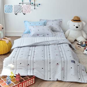 국산 여름 시원한 시어서커 순면 댕댕이 강아지 차렵 누빔 이불 세트 SS 3컬러