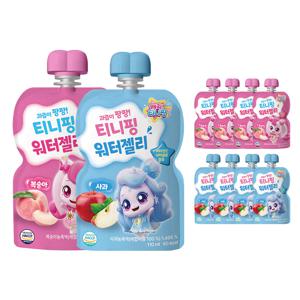 과일 젤리 유아 어린이간식 짜먹는 티니핑 워터젤리 110ml 사과 5개+복숭아 5개