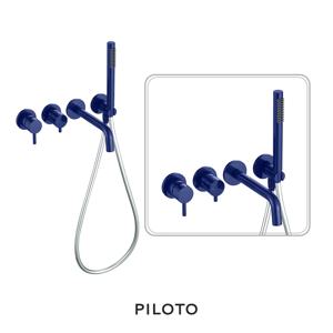 필로토 뚜뚜벽매립욕조1701 블루 벽매립수전 욕조수전 컬러 수전