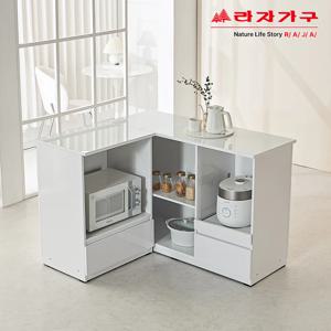 리브 엘로디 코너형 ㄱ자 아일랜드 식탁 렌지대 홈바