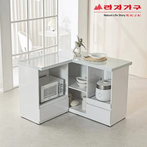 리브 엘로디 대리석 코너형 ㄱ자 아일랜드 식탁 렌지대 홈바