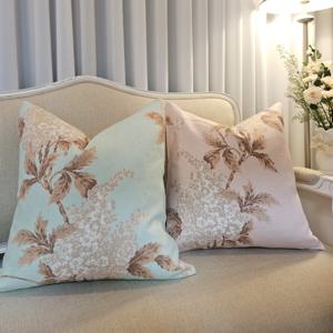린넨 플로럴 유럽 수입 쿠션커버 소파쿠션 사각 50 NANTES 낭뜨 민트핑크 2COLOR