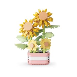 YKO 플라워 해바라기 367피스 꽃 미니블록 취미 나노블럭 조립 장식품 인테리어