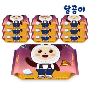 달곰이 저자극 아기물티슈 유니버스 10팩 (72매/캡형)