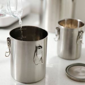 다용도 원형 스텐 밀폐 보관 용기 식재료 스텐통 쿡박스 대 1600ml