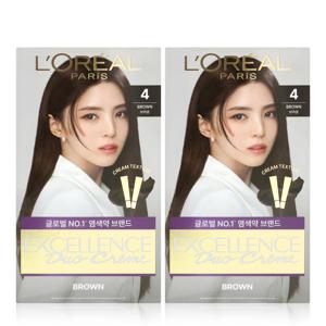 염색약 엑셀랑스 듀오크림 4 짙은 자연갈색 2개 new