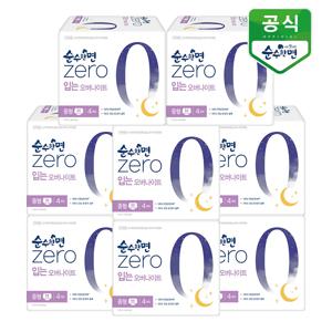 순수한면 생리대 제로 입는 오버나이트 중형 4P x 8팩