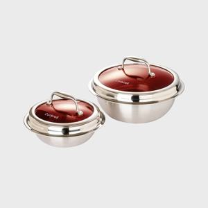 IH 레드 가마솥 2종 세트(가마솥16cm,22cm,유리뚜껑16cm,22cm)