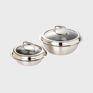 IH 블랙 가마솥 2종 세트(가마솥16cm,22cm,유리뚜껑16cm,22cm)